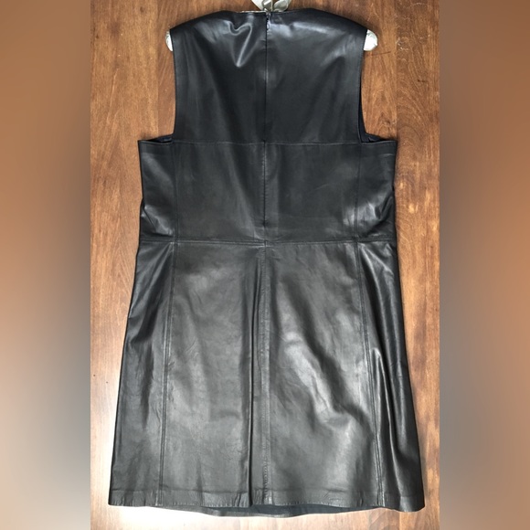 Black Leather Sleeveless Dress from Elie Tahari Size L - Picture 3 of 8